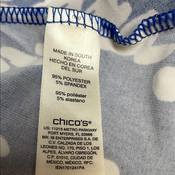 Chico’s Sleeveless blue and white ankle length dress. - Picture 4 of 7